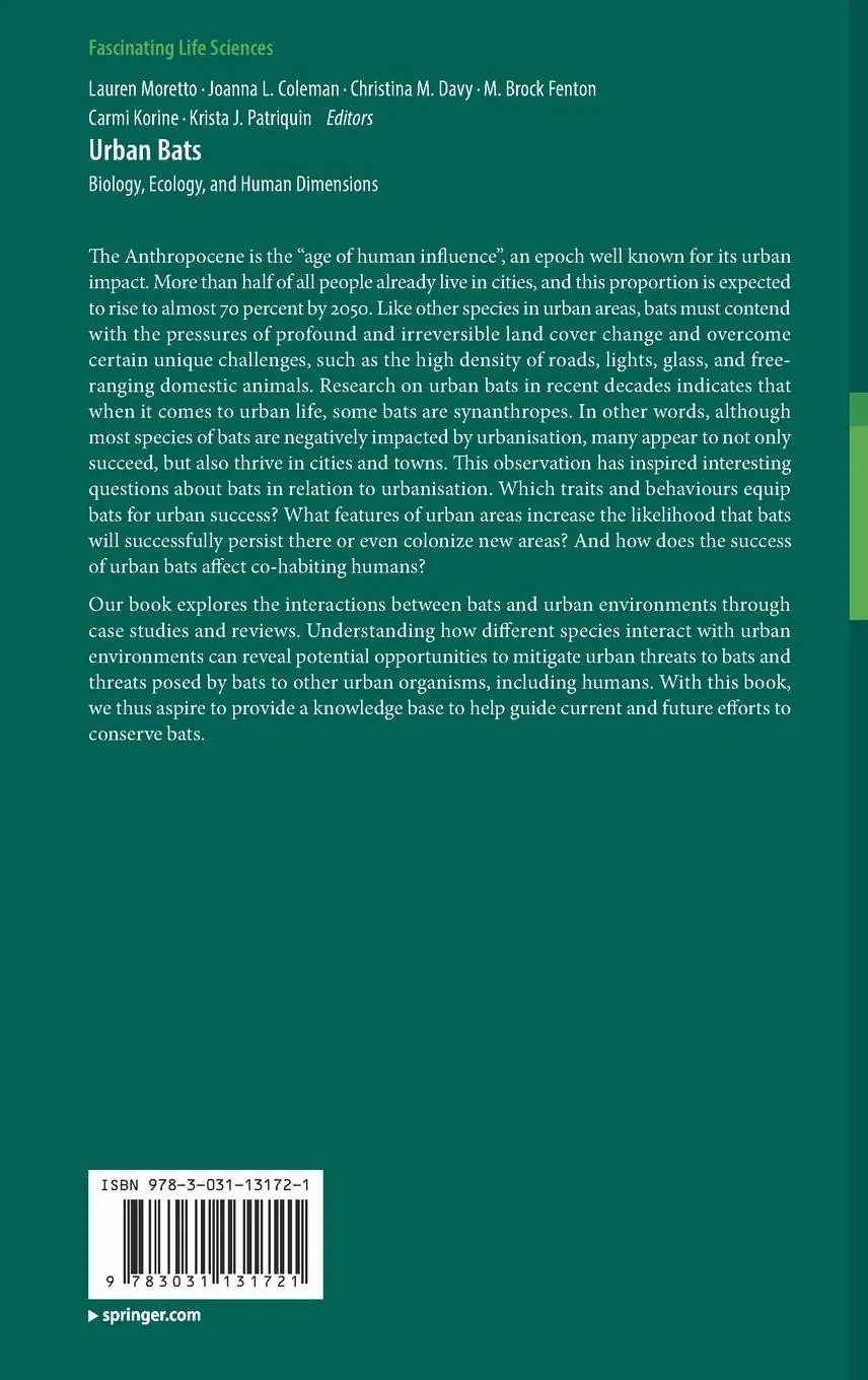 Rückseite: 9783031131721 | Urban Bats | Biology, Ecology, and Human Dimensions | Moretto (u. a.)