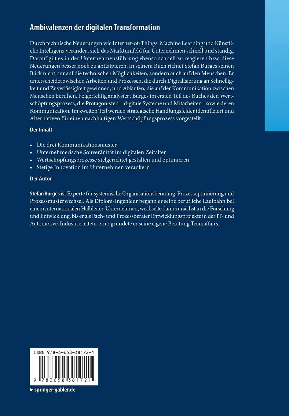 Rückseite: 9783658381721 | Ambivalenzen der digitalen Transformation | Stefan Burges | Buch