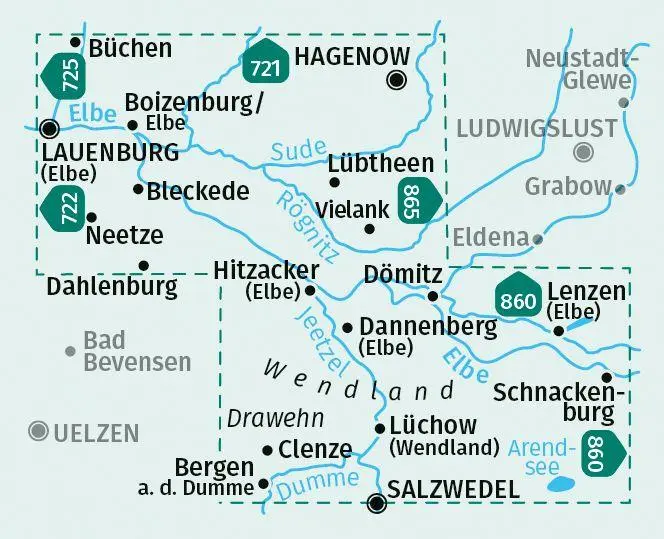 Bild: 9783991541721 | KOMPASS Wanderkarte 862 Biosphärenregion Elbtalaue-Wendland 1:50.000