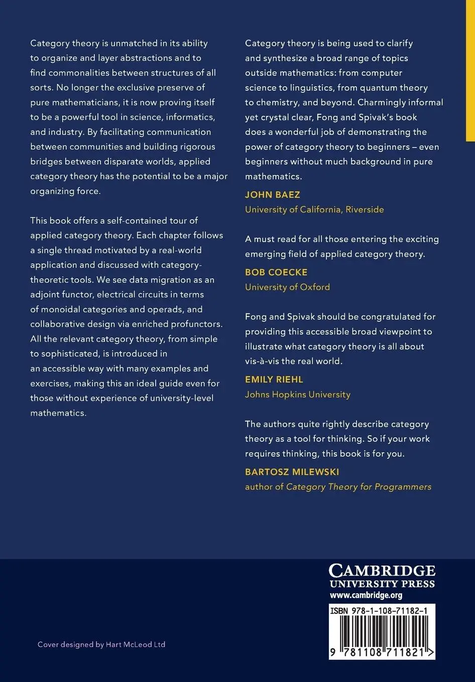 Rückseite: 9781108711821 | An Invitation to Applied Category Theory | Brendan Fong (u. a.) | Buch