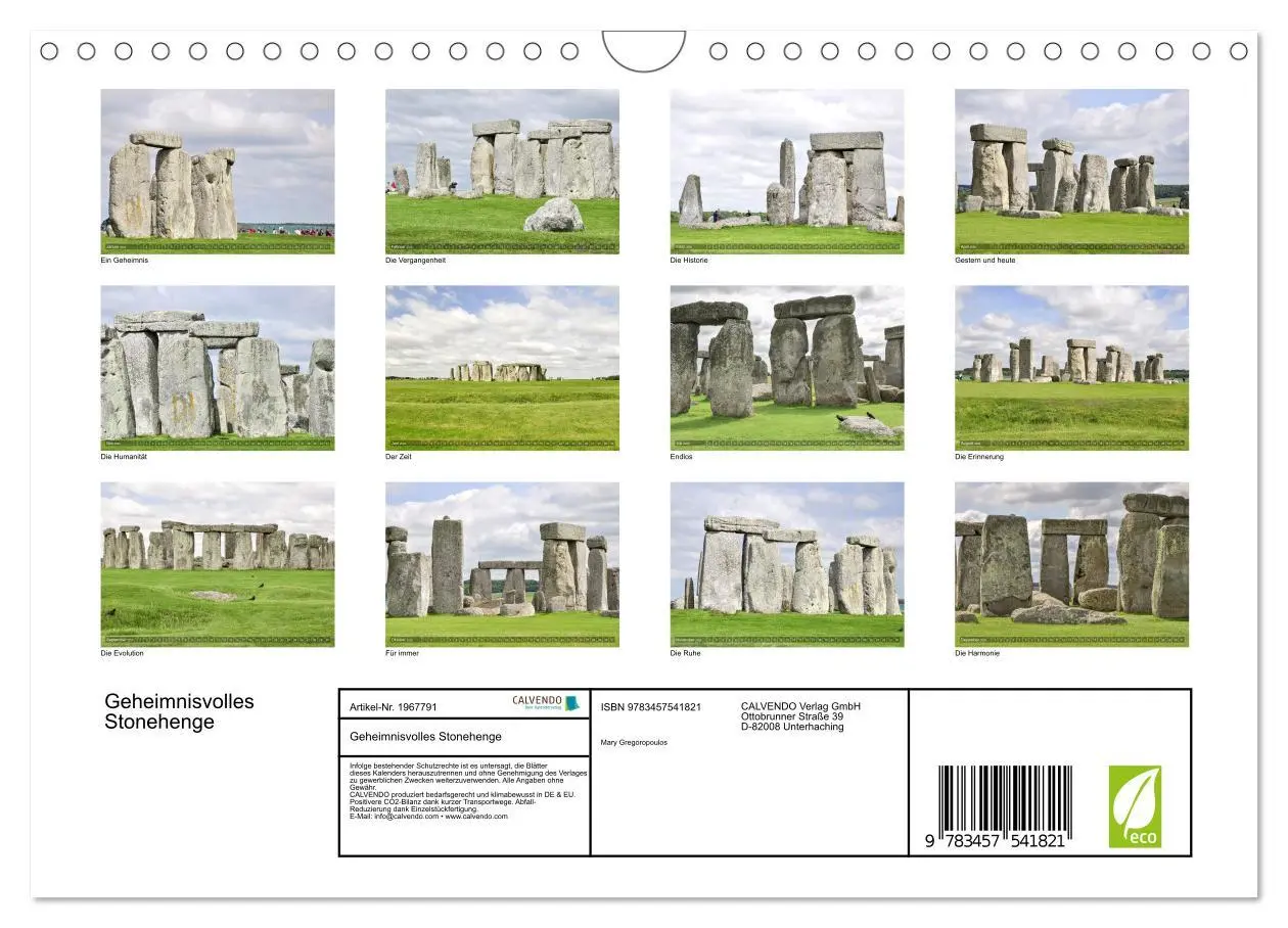 Bild: 9783457541821 | Geheimnisvolles Stonehenge (Wandkalender 2026 DIN A4 quer),...