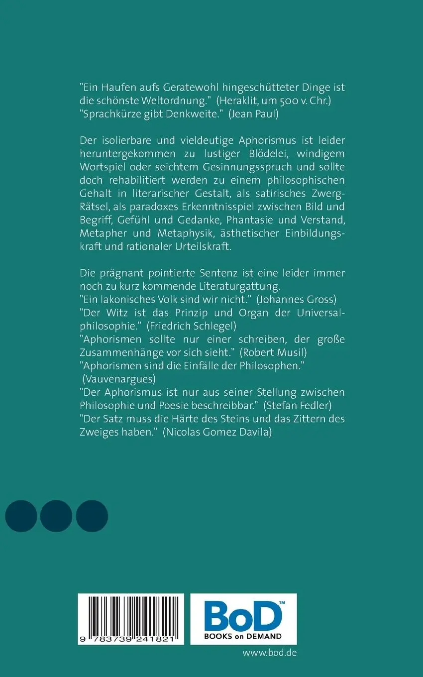 Rückseite: 9783739241821 | Nächtliche Streichhölzer | Aphoristischer Nonsens und Wirrwitz | Buch