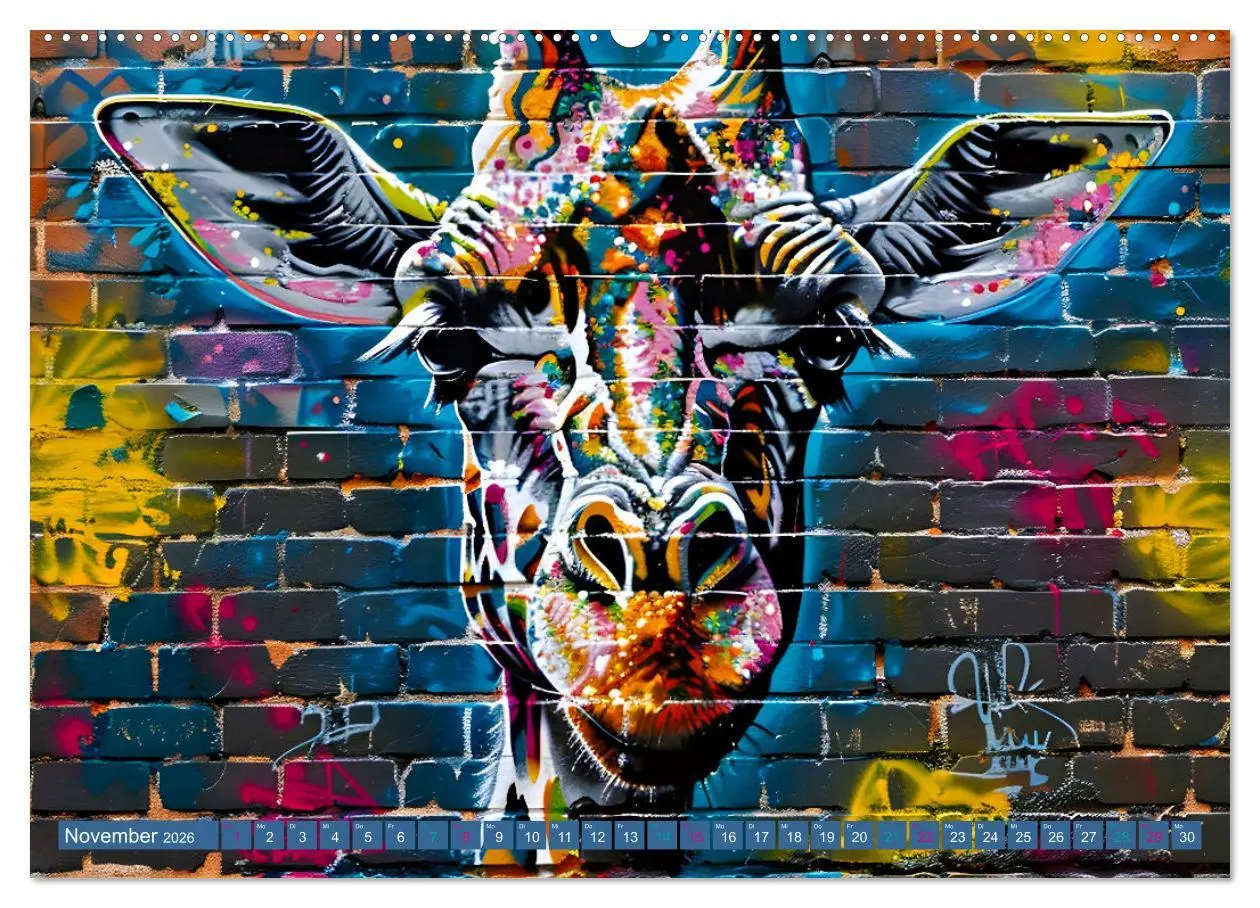 Bild: 9783457391921 | GIRAFFEN - Modern Art (Wandkalender 2026 DIN A2 quer), CALVENDO...