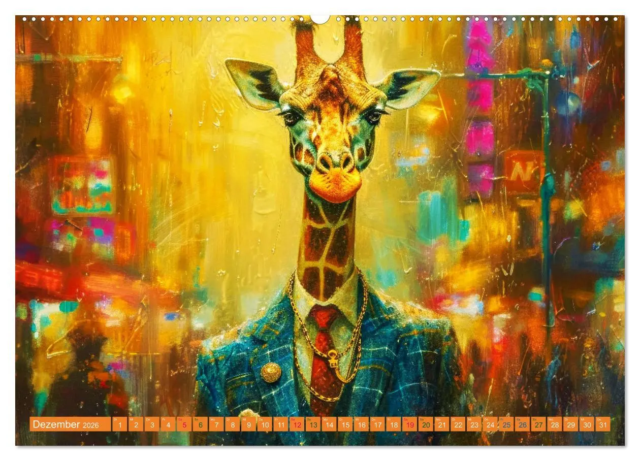 Bild: 9783457391921 | GIRAFFEN - Modern Art (Wandkalender 2026 DIN A2 quer), CALVENDO...