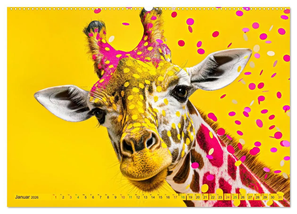 Bild: 9783457391921 | GIRAFFEN - Modern Art (Wandkalender 2026 DIN A2 quer), CALVENDO...