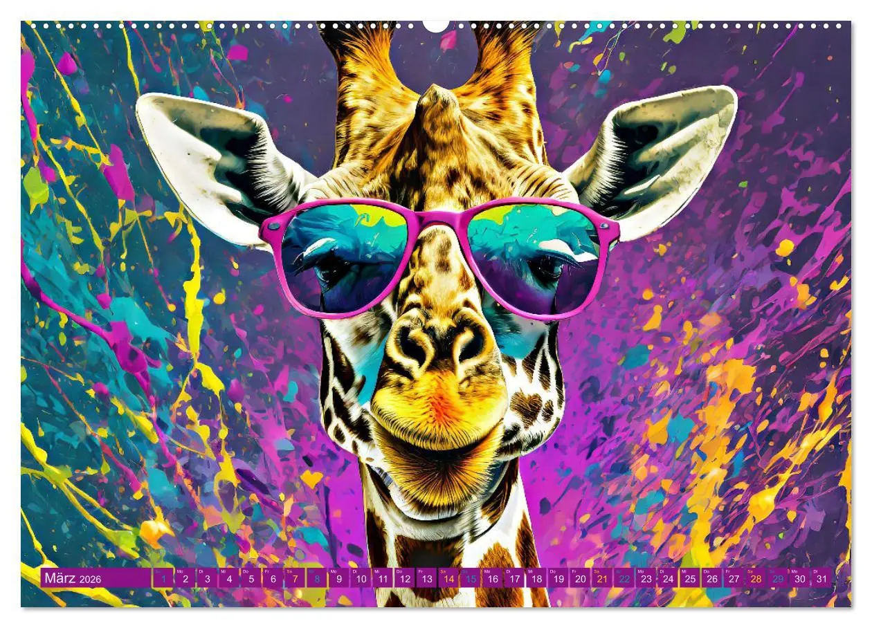 Bild: 9783457391921 | GIRAFFEN - Modern Art (Wandkalender 2026 DIN A2 quer), CALVENDO...