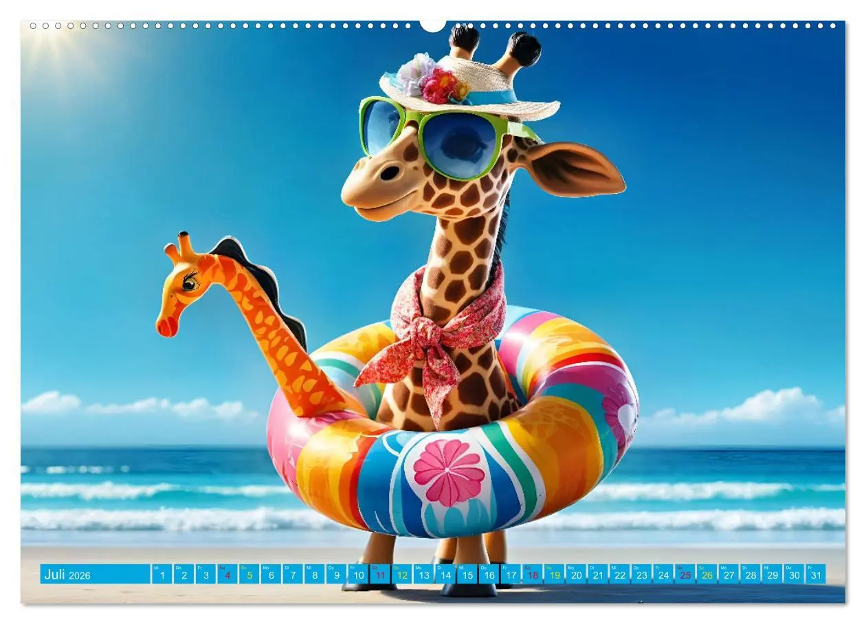 Bild: 9783457391921 | GIRAFFEN - Modern Art (Wandkalender 2026 DIN A2 quer), CALVENDO...