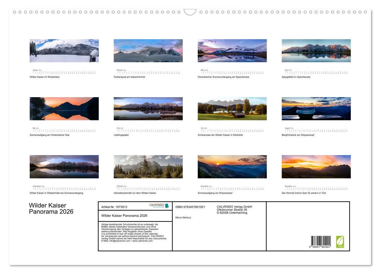 Bild: 9783457601921 | Wilder Kaiser Panorama 2026 (Wandkalender 2026 DIN A2 quer),...