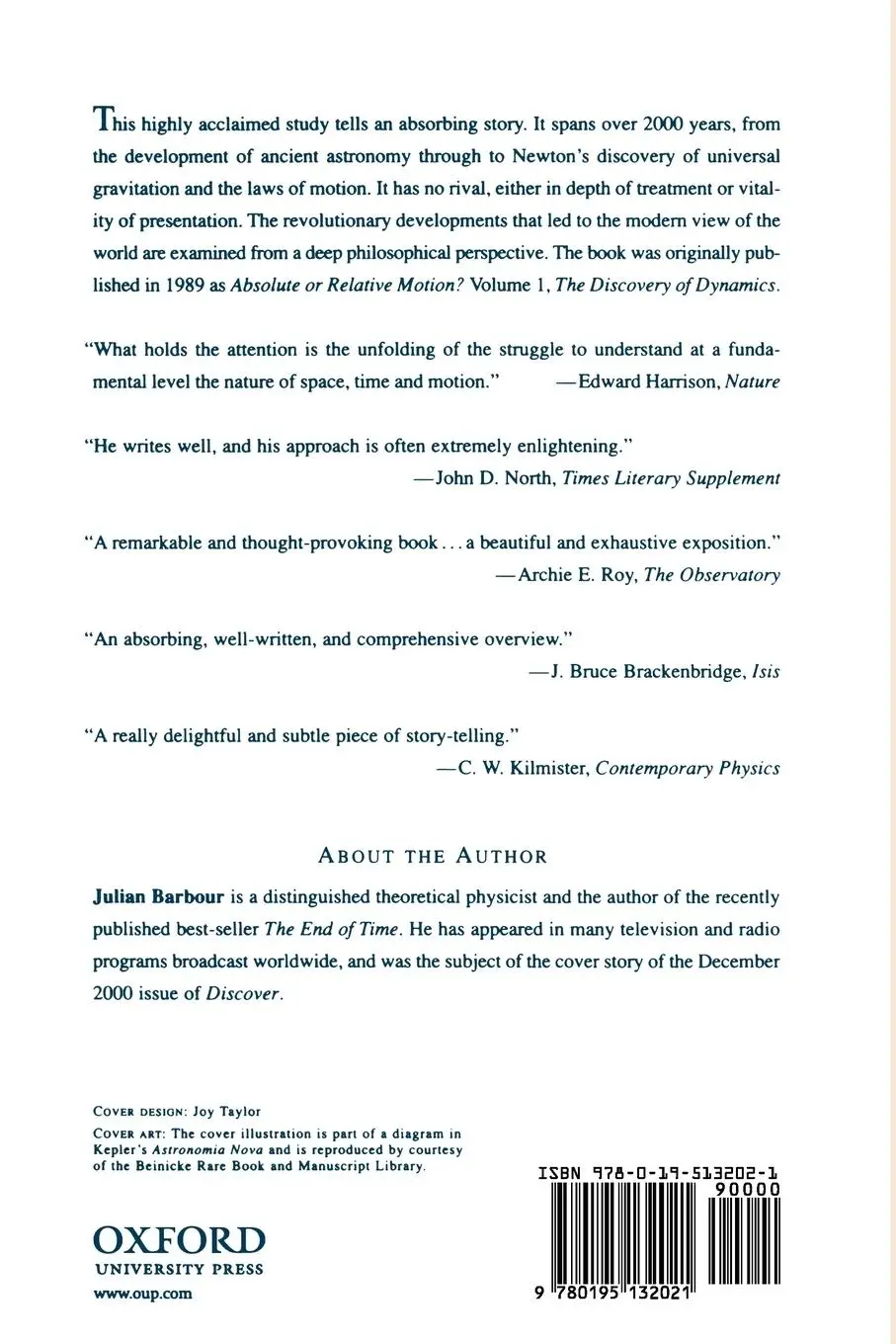 Rückseite: 9780195132021 | The Discovery of Dynamics | Julian B. Barbour | Taschenbuch | Englisch