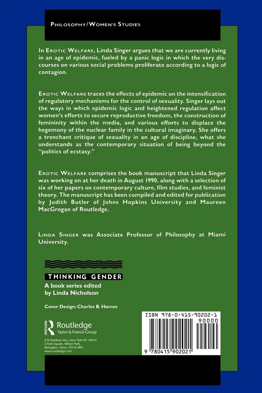 Rückseite: 9780415902021 | Erotic Welfare | Sexual Theory and Politics in the Age of Epidemic