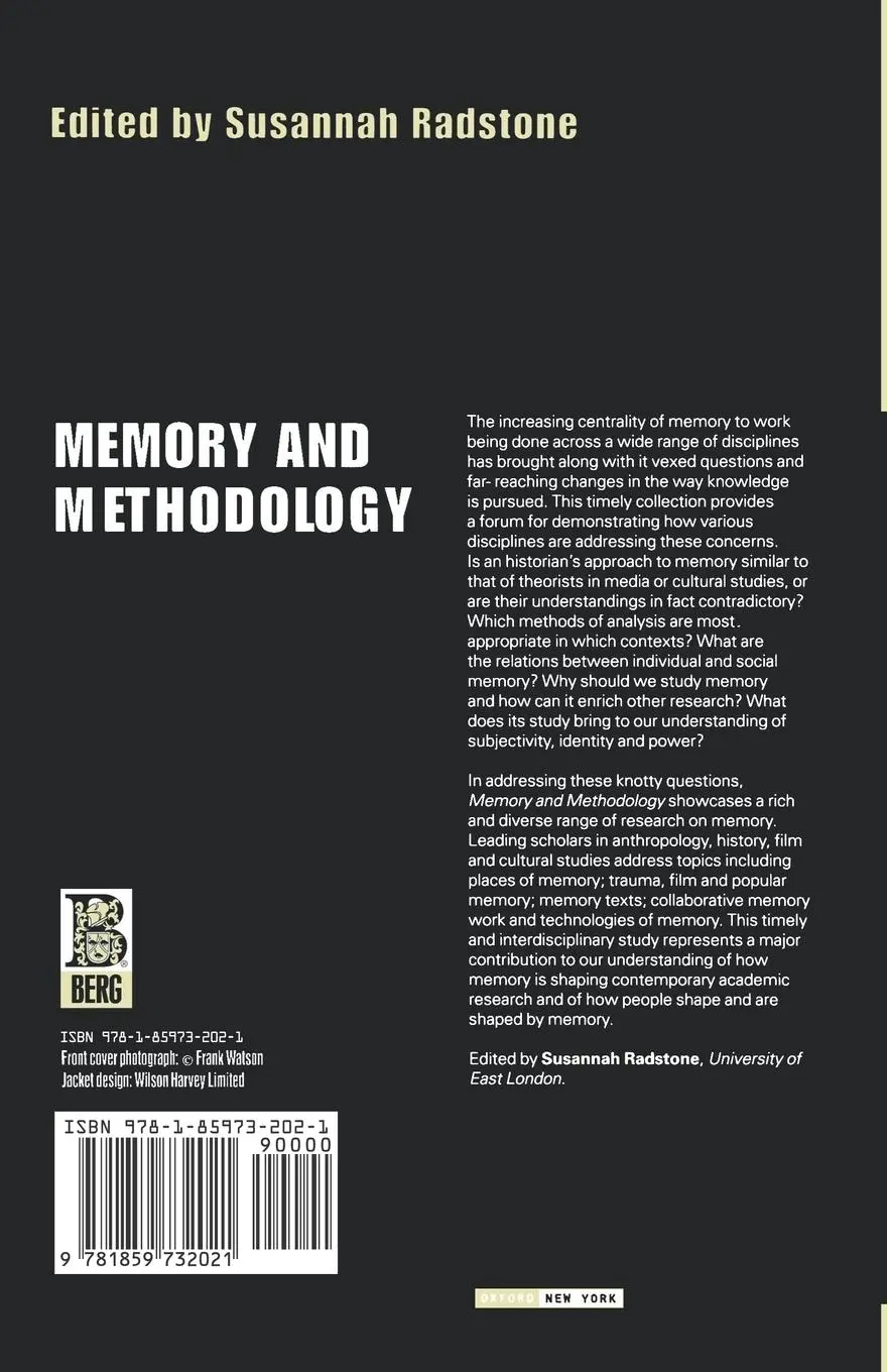 Rückseite: 9781859732021 | Memory and Methodology | Susannah Radstone | Taschenbuch | Englisch