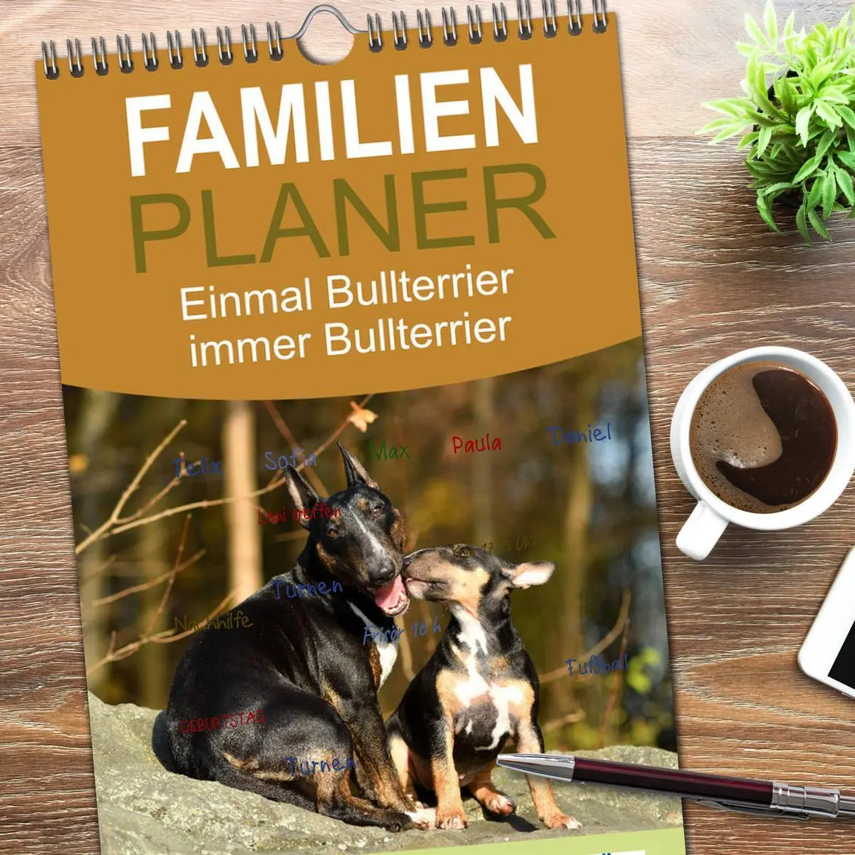 Bild: 9783516512021 | Familienplaner 2026 - Einmal Bullterrier - immer Bullterrier mit 5...