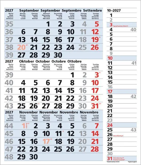 Bild: 9783819302121 | 3-Monats-Planer Combi Blau 2027 | Verlag Korsch | Kalender | 12 S.