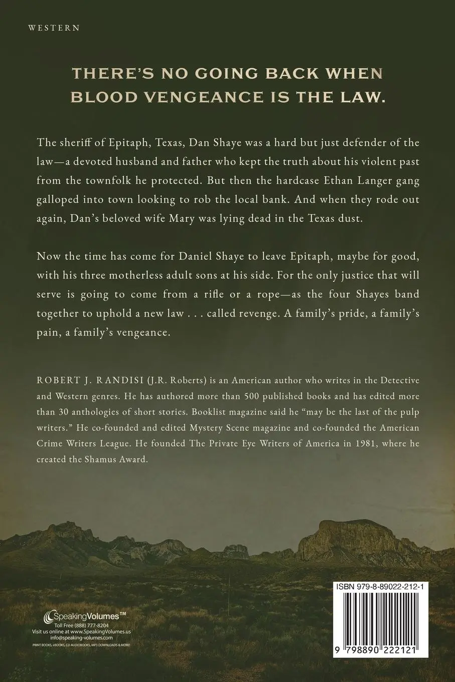 Rückseite: 9798890222121 | Leaving Epitaph | Robert J. Randisi | Taschenbuch | Englisch | 2024