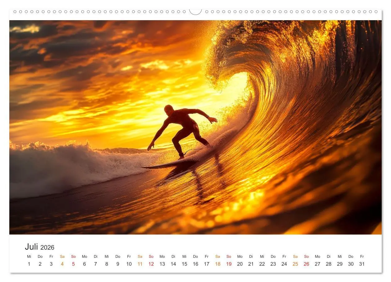 Bild: 9783457262221 | Surfen - Ride the Wave (Wandkalender 2026 DIN A2 quer), CALVENDO...