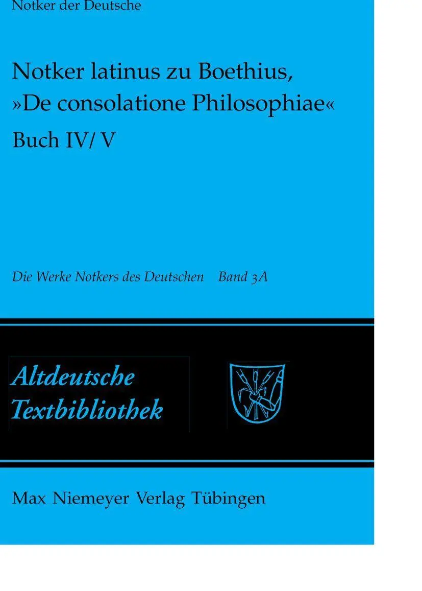 Cover: 9783484202221 | Notker latinus zu Boethius, 'De consolatione Philosophiae' | Tax | VI