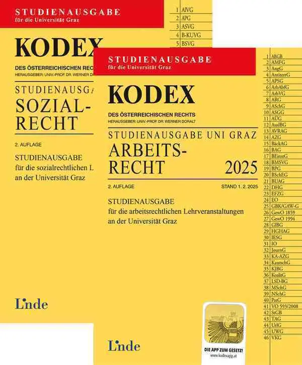 Cover: 9783707352221 | KODEX-Paket Studienausgabe Arbeits- und Sozialrecht Graz 2025 | Doralt