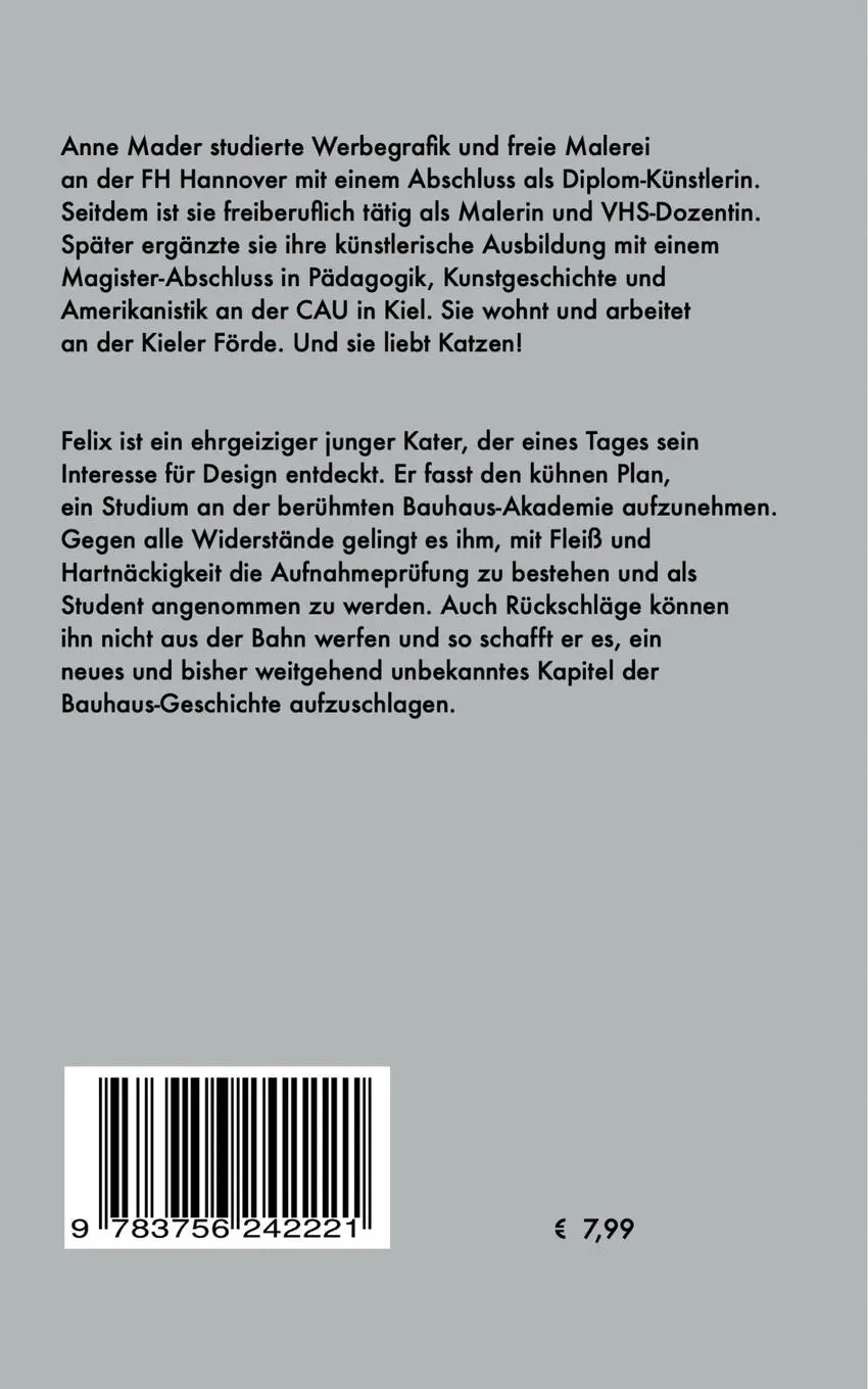Rückseite: 9783756242221 | Felix am Bauhaus | Anne Mader | Taschenbuch | Paperback | 116 S.