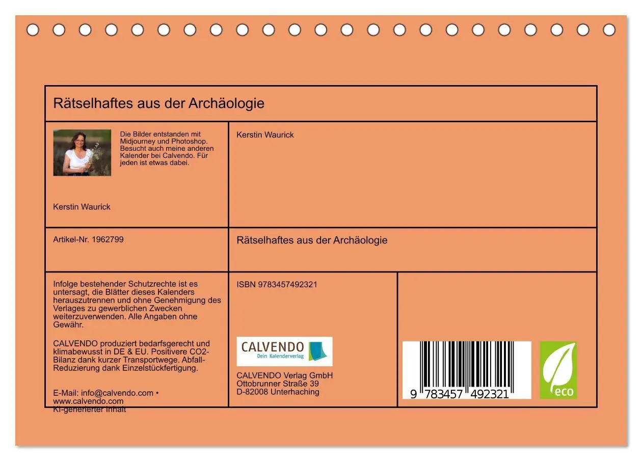 Bild: 9783457492321 | Rätselhaftes aus der Archäologie (Tischkalender 2026 DIN A5 quer),...