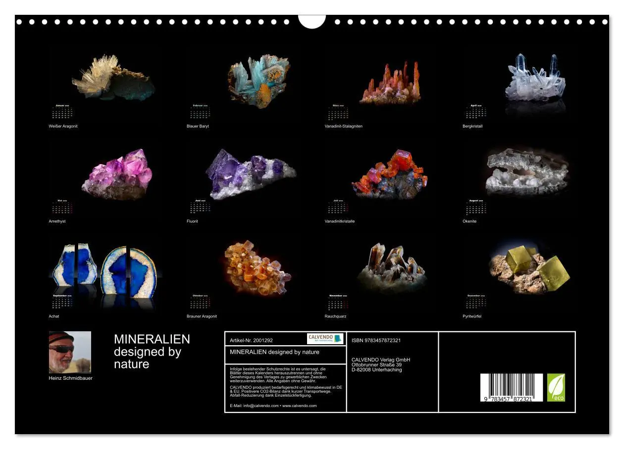 Bild: 9783457872321 | MINERALIEN designed by nature (Wandkalender 2026 DIN A3 quer),...
