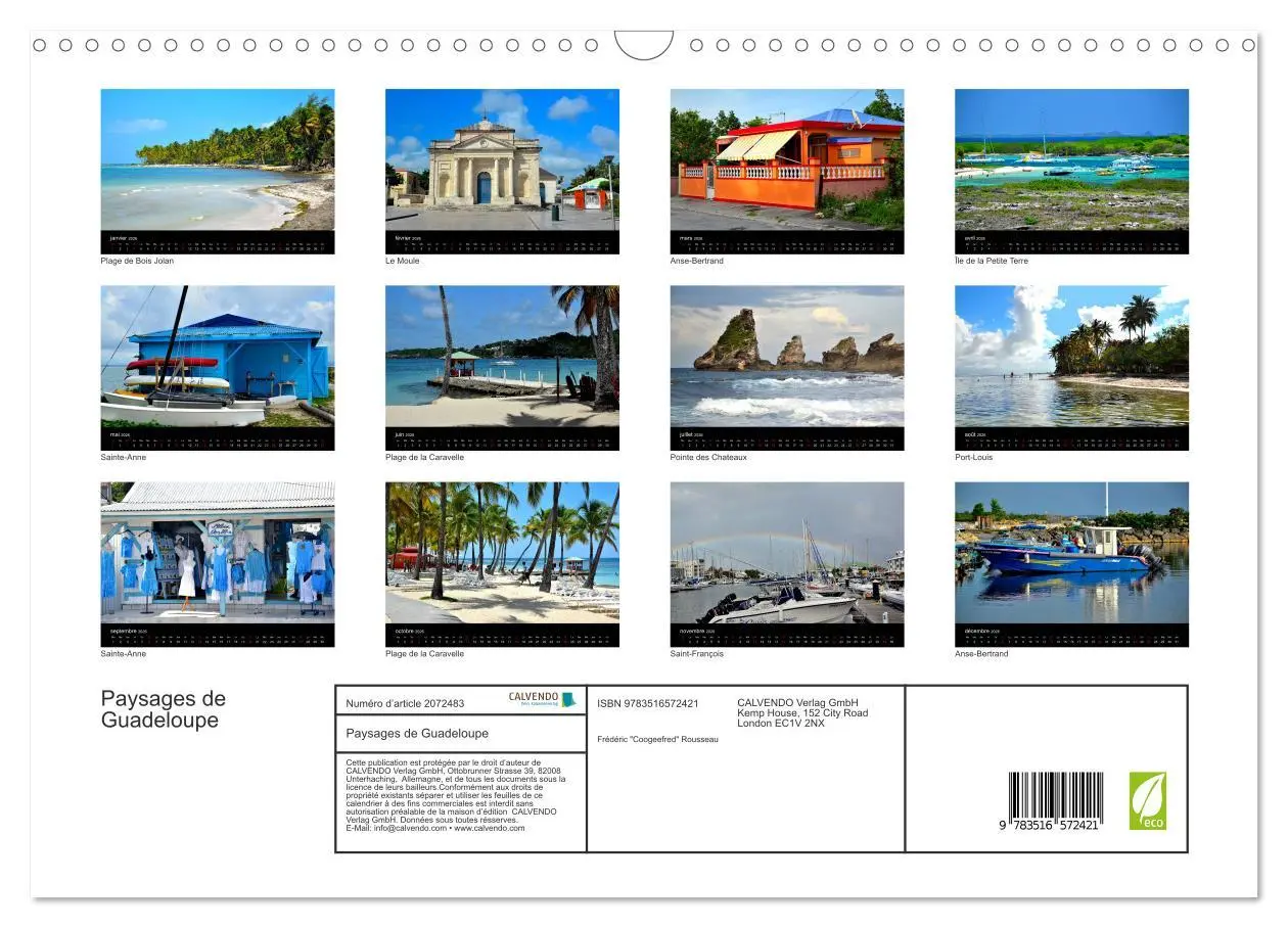 Bild: 9783516572421 | Paysages de Guadeloupe (Calendrier mural 2026 DIN A3 vertical),...