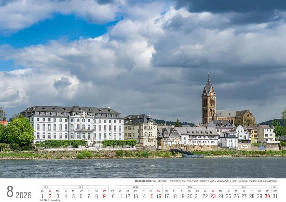 Bild: 9783965352421 | Romantischer Mittelrhein 2026 Bildkalender A4 quer, spiralgebunden