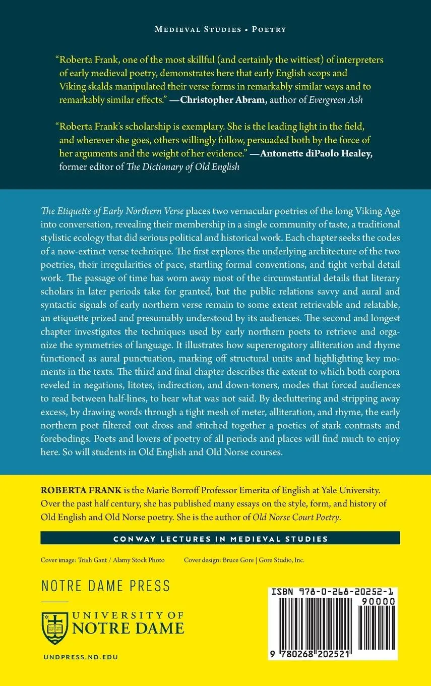 Rückseite: 9780268202521 | The Etiquette of Early Northern Verse | Roberta Frank | Buch | 2022