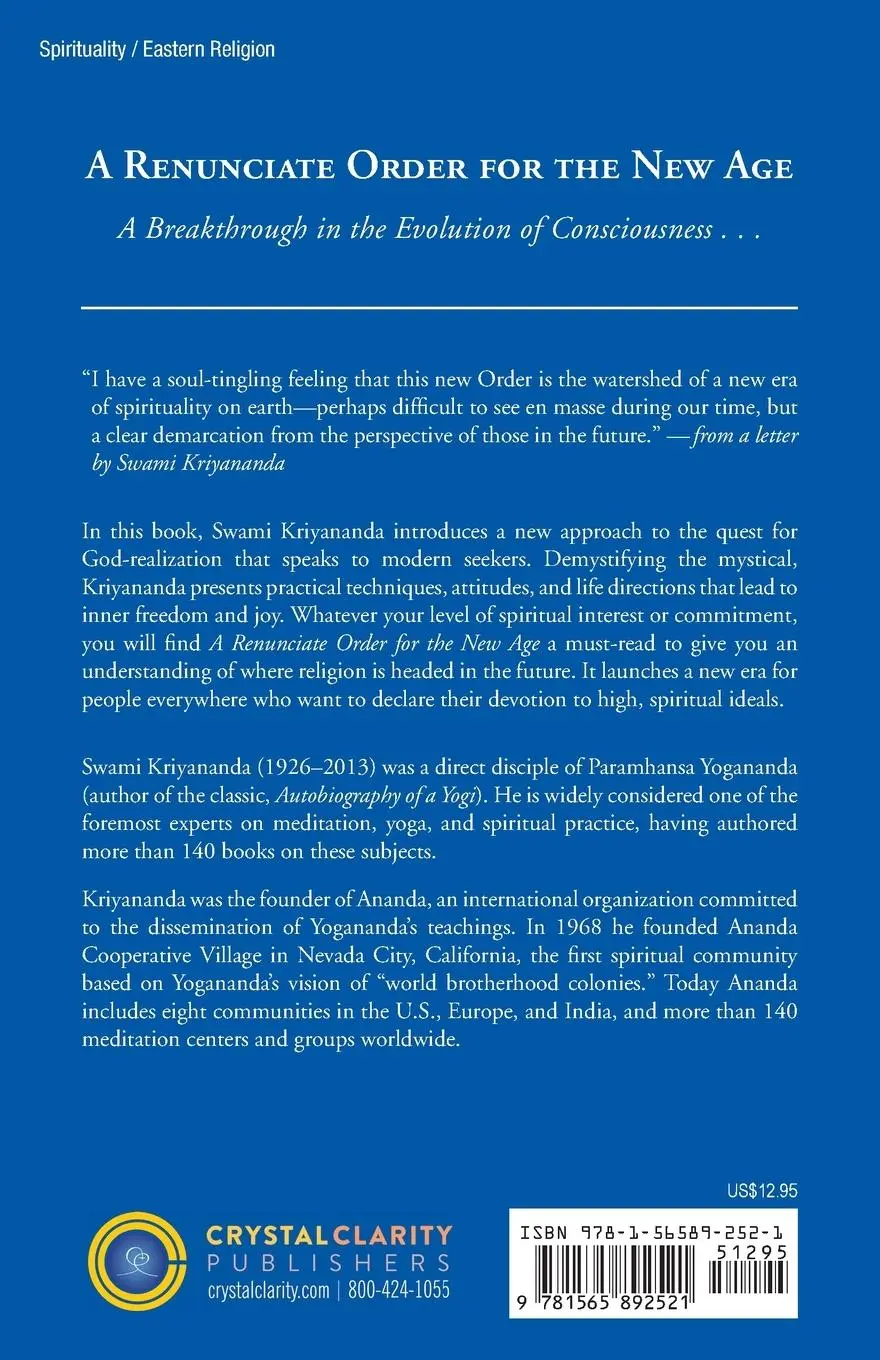 Rückseite: 9781565892521 | A Renunciate Order for the New Age | Swami Kriyananda | Taschenbuch