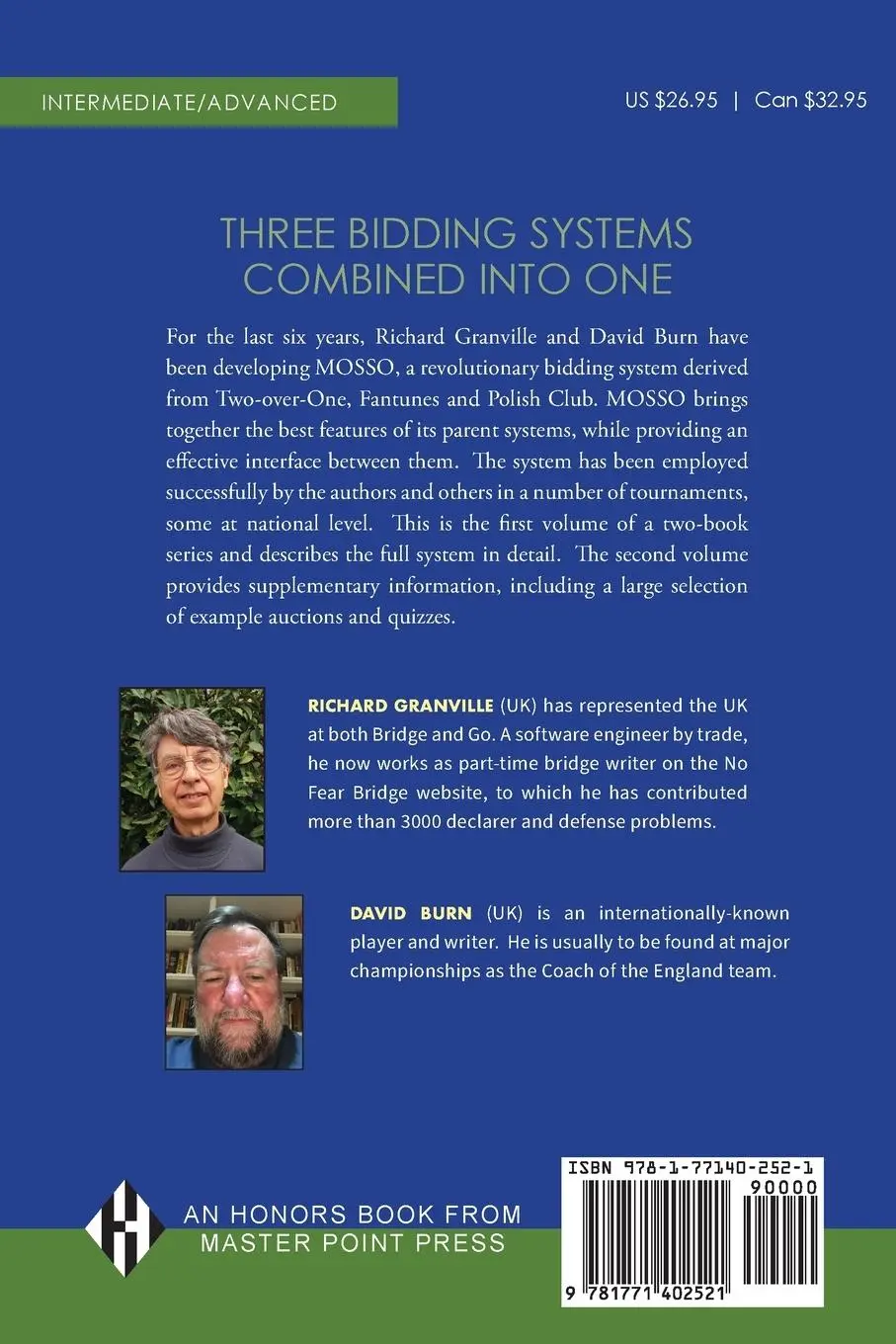 Rückseite: 9781771402521 | The MOSSO Bidding System: Second Edition | Richard Granville (u. a.)