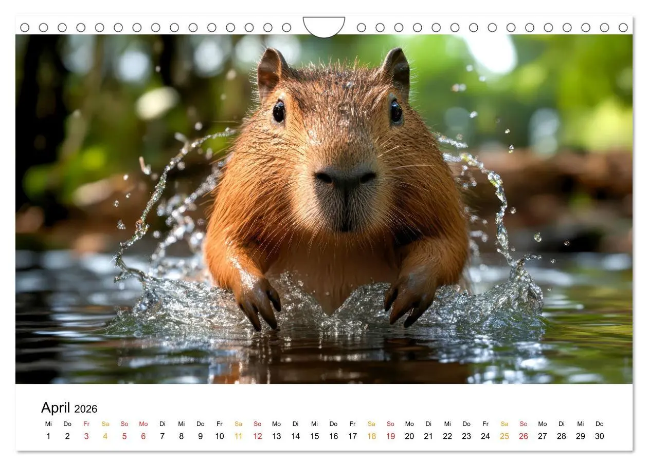 Bild: 9783457302521 | Capybara - liebenswertes großes Wasserschwein (Wandkalender 2026...