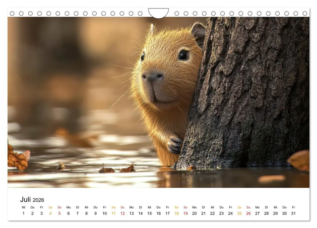 Bild: 9783457302521 | Capybara - liebenswertes großes Wasserschwein (Wandkalender 2026...