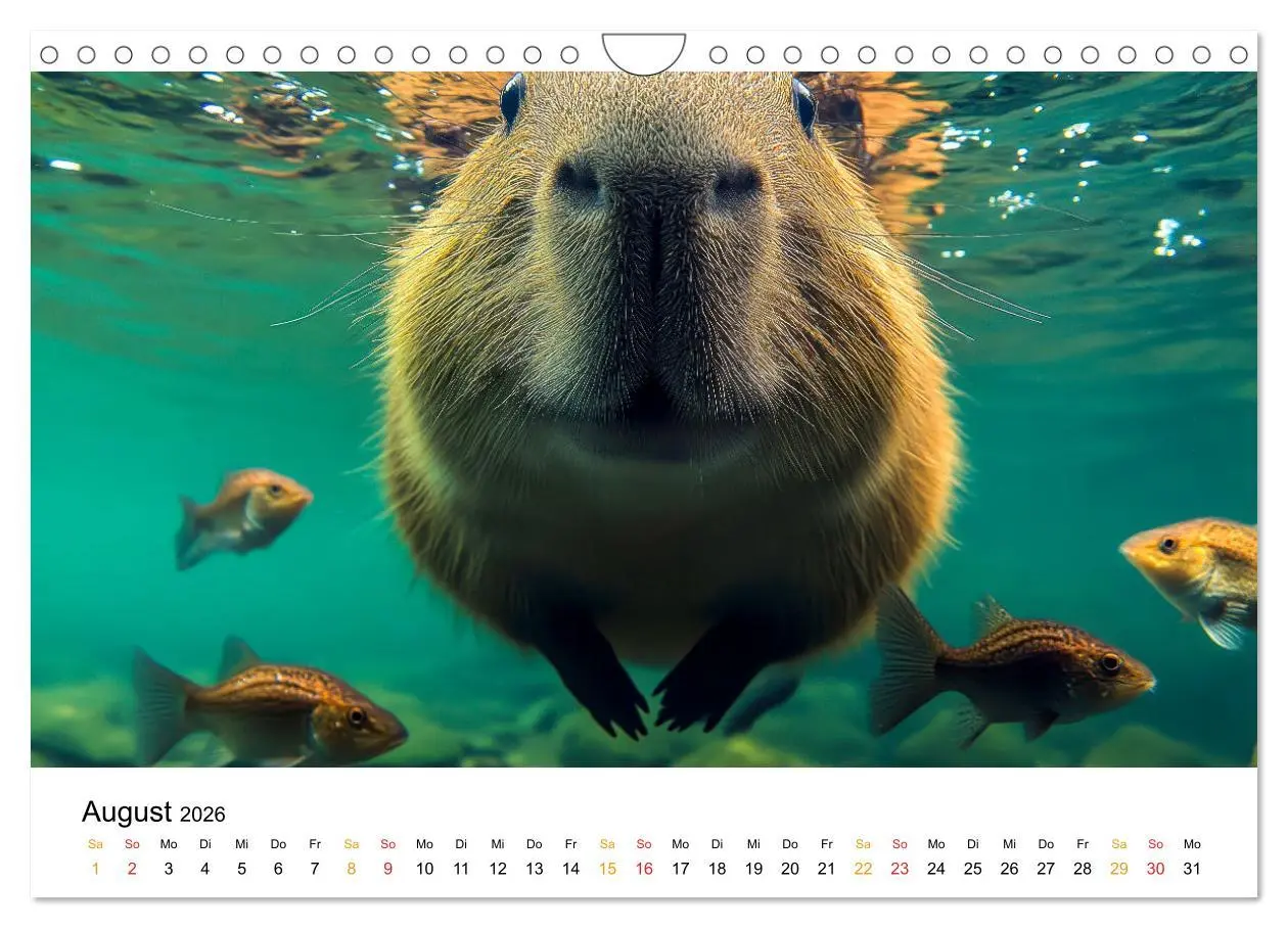 Bild: 9783457302521 | Capybara - liebenswertes großes Wasserschwein (Wandkalender 2026...