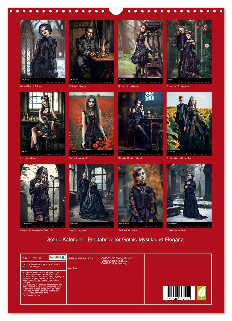 Bild: 9783516322521 | Gothic Kalender - Ein Jahr voller Gothic-Mystik und Eleganz...