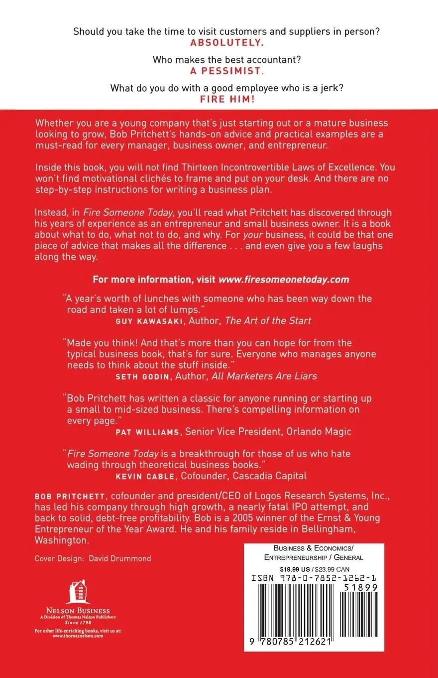 Rückseite: 9780785212621 | Fire Someone Today | Bob Pritchett | Taschenbuch | Englisch | 2006
