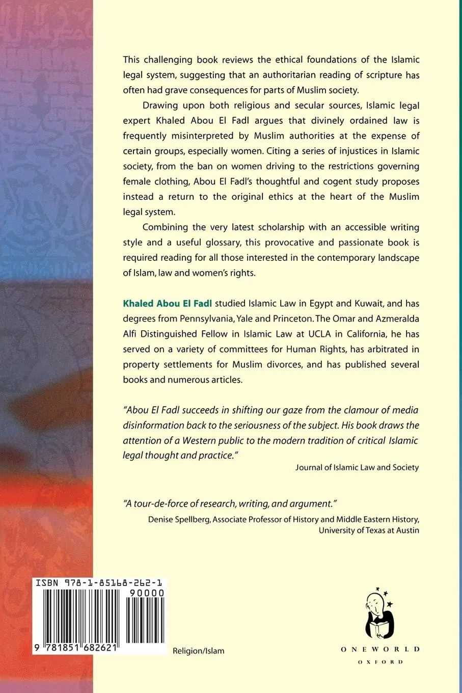Rückseite: 9781851682621 | Speaking in God's Name | Islamic Law, Authority and Women | Buch