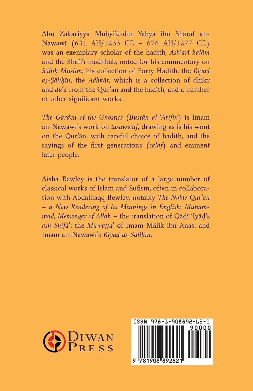 Rückseite: 9781908892621 | The Gardens of the Gnostics | Bust¿n al-'¿rif¿n | An-Nawaw¿ | Buch