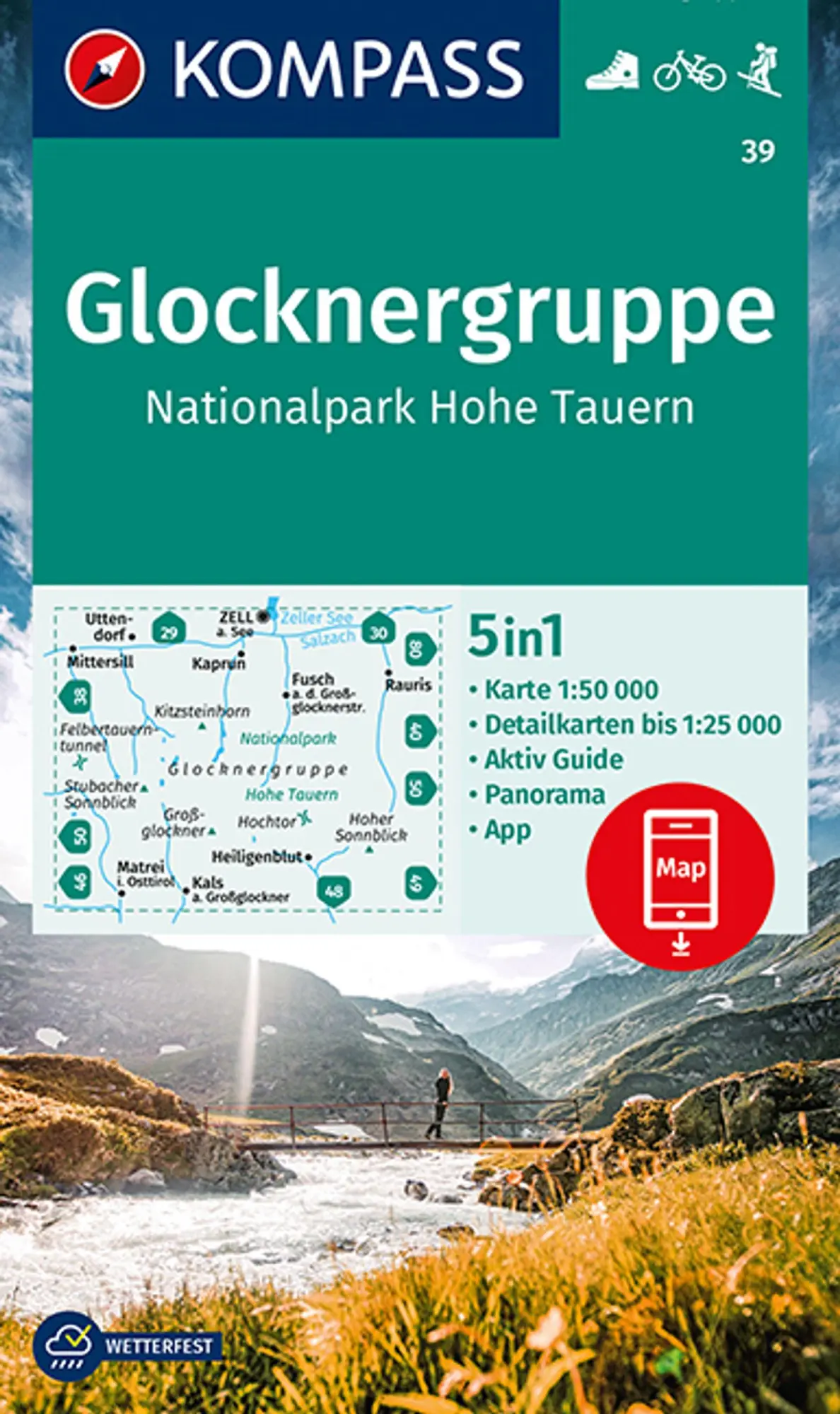 Cover: 9783991212621 | KOMPASS Wanderkarte 39 Glocknergruppe, Nationalpark Hohe Tauern...