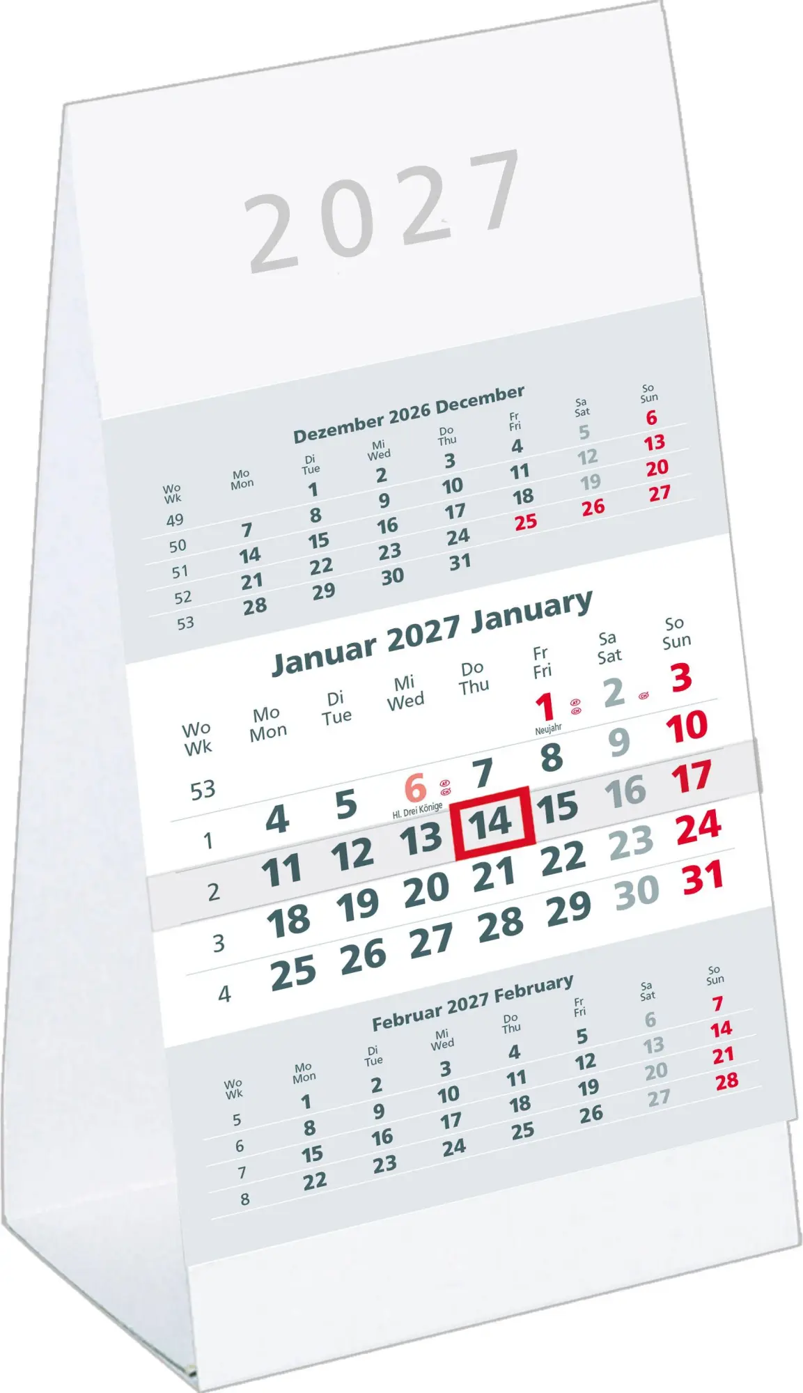 Cover: 4069095012721 | 3-Monats-Aufstellkalender 2027 | Neumann Verlage GmbH &amp; Co. KG | 12 S.