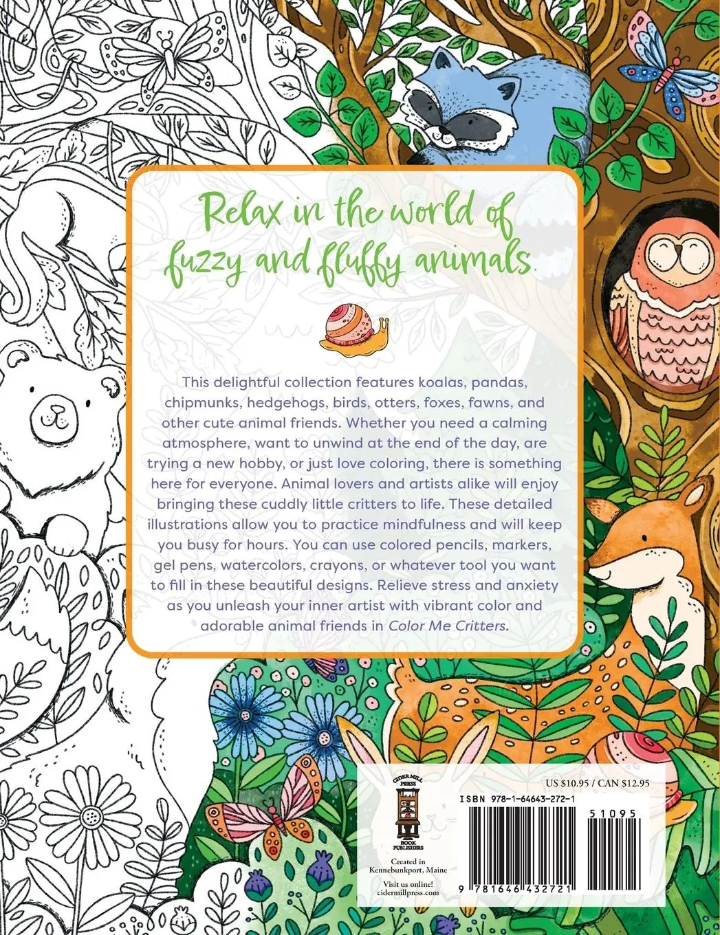 Rückseite: 9781646432721 | Color Me Critters Softcover | Editors of Cider Mill Press | Buch