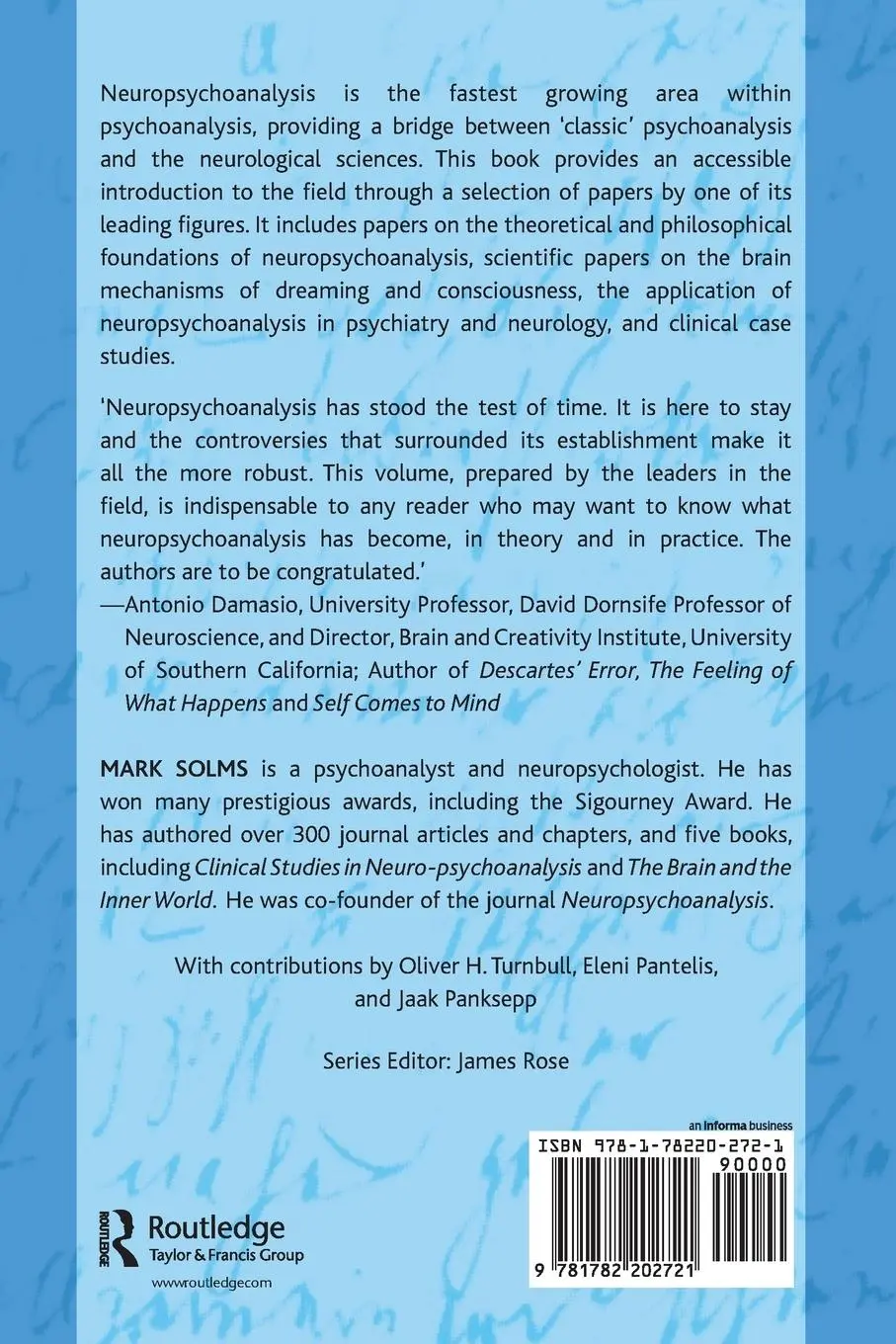 Rückseite: 9781782202721 | The Feeling Brain | Selected Papers on Neuropsychoanalysis | Solms