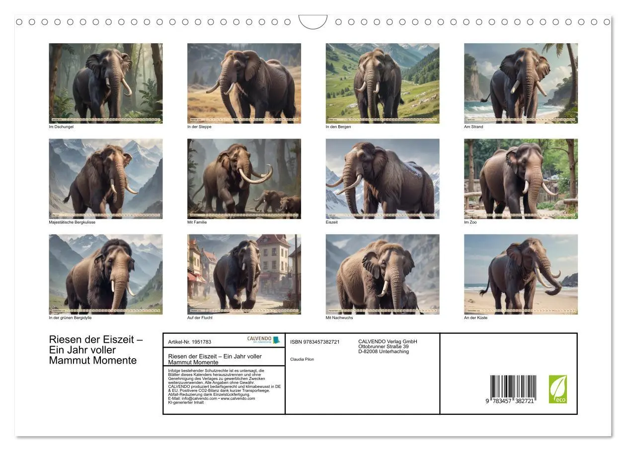 Bild: 9783457382721 | Riesen der Eiszeit - Ein Jahr voller Mammut Momente (Wandkalender...