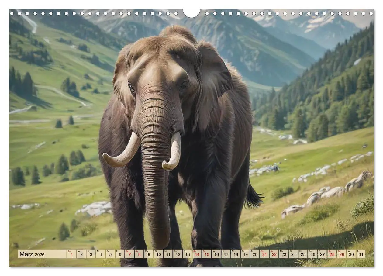 Bild: 9783457382721 | Riesen der Eiszeit - Ein Jahr voller Mammut Momente (Wandkalender...