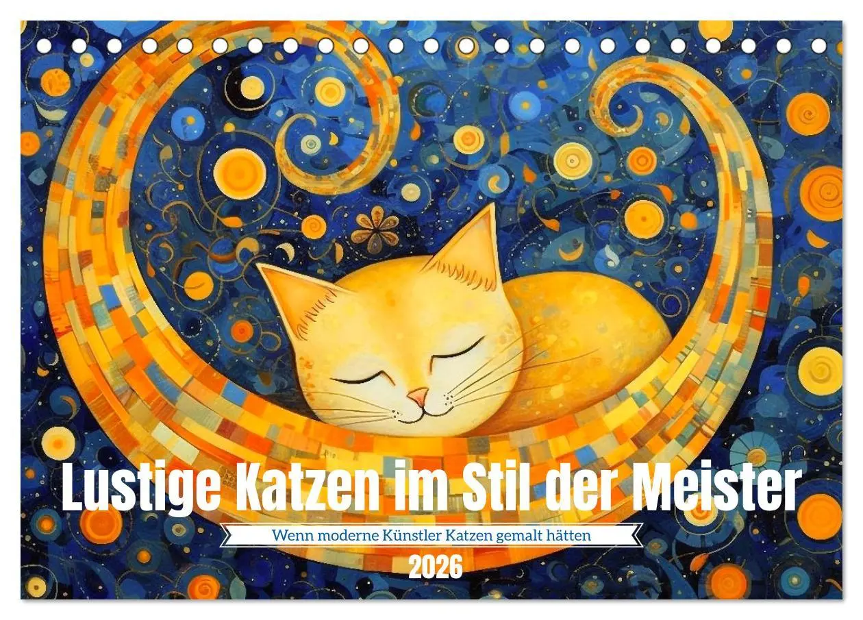 Cover: 9783457522721 | Lustige Katzen im Stil der Meister (Tischkalender 2026 DIN A5...