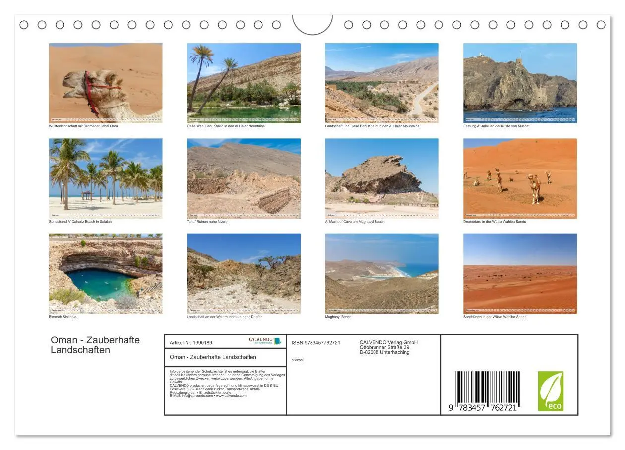 Bild: 9783457762721 | Oman - Zauberhafte Landschaften (Wandkalender 2026 DIN A4 quer),...
