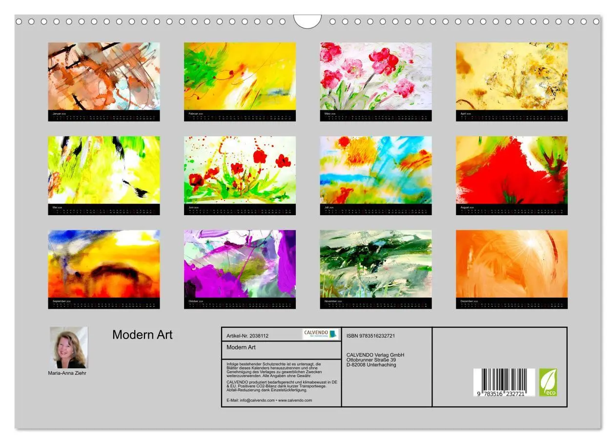 Bild: 9783516232721 | Modern Art (Wandkalender 2026 DIN A3 quer), CALVENDO Monatskalender