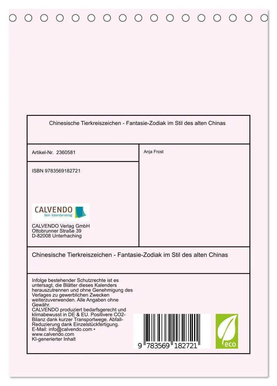 Bild: 9783569182721 | Chinesische Tierkreiszeichen - Fantasie-Zodiak im Stil des alten...