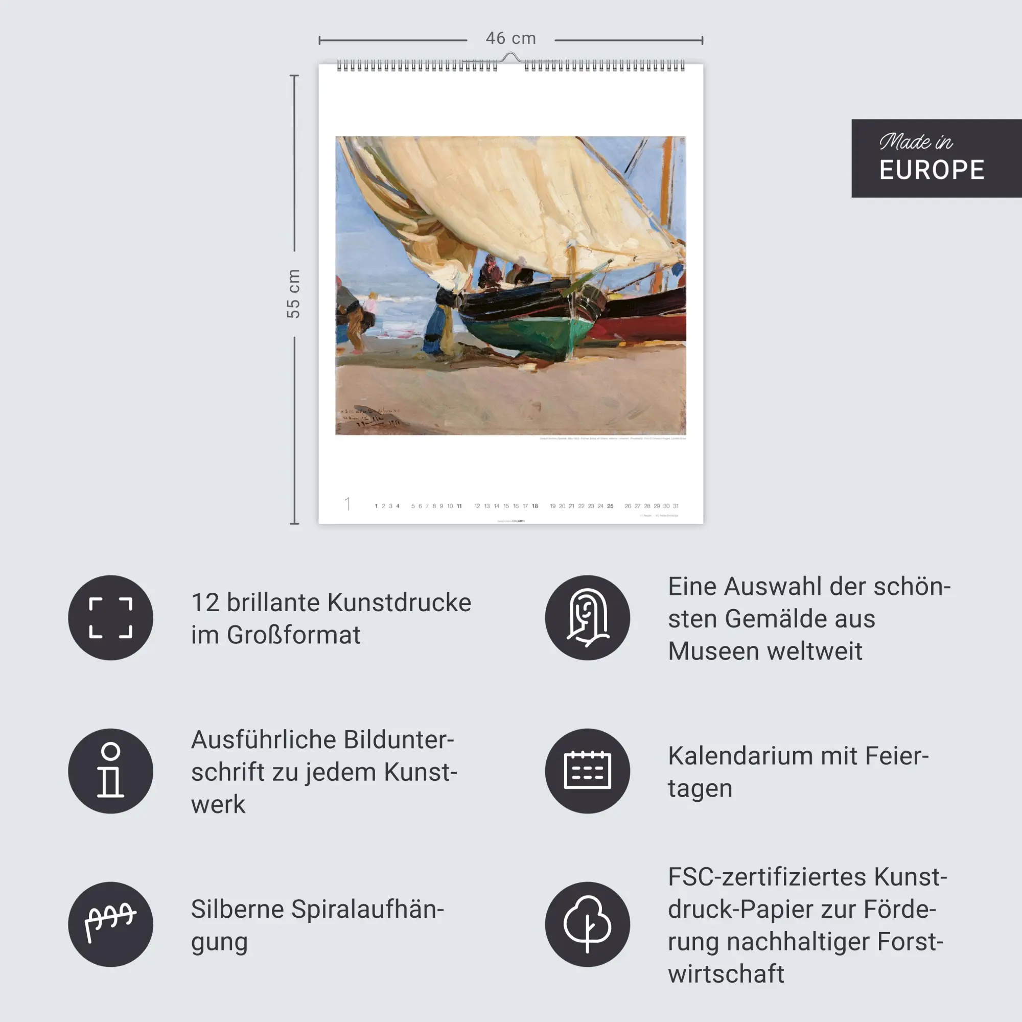 Bild: 9783839902721 | Joaquín Sorolla Edition Kalender 2026 - Sommer · Sonne · Meer | 14 S.