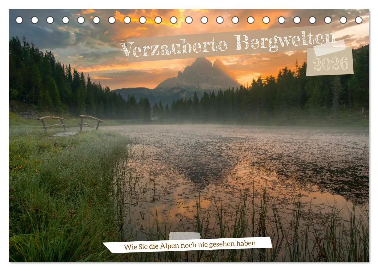 Cover: 9783457512821 | Verzauberte Bergwelten (Tischkalender 2026 DIN A5 quer), CALVENDO...
