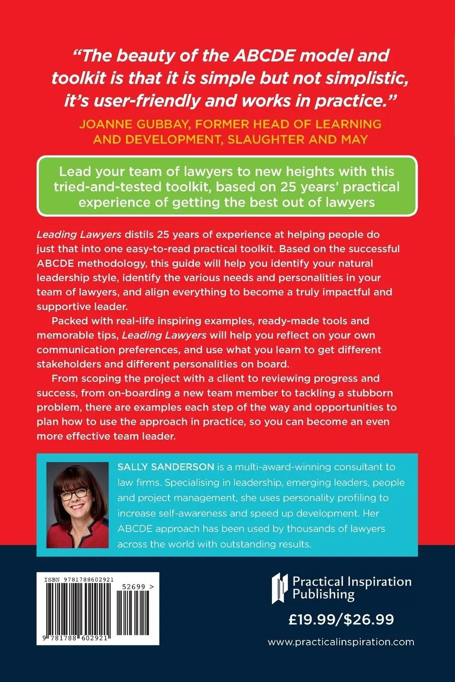 Rückseite: 9781788602921 | Leading Lawyers | Sally Sanderson | Taschenbuch | Englisch | 2021