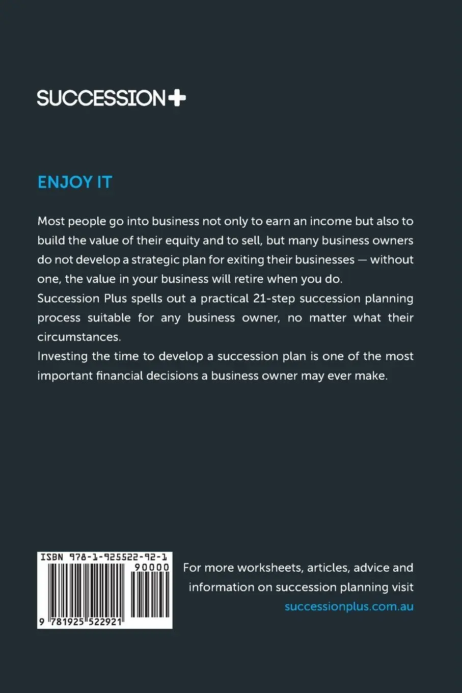 Rückseite: 9781925522921 | ENJOY IT | Business Succession &amp; Exit Planning | Craig West | Buch